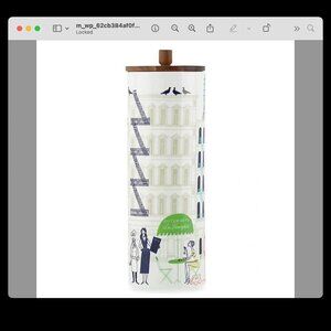 Kate Spade Lenox Hopscotch Drive About Town Tall Canister Wooden lid *LIKE NEW*